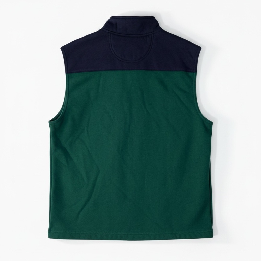 IZOD Advantage Performance Vest Green Navy Full Zip Stretch Size M - Picture 3 of 9